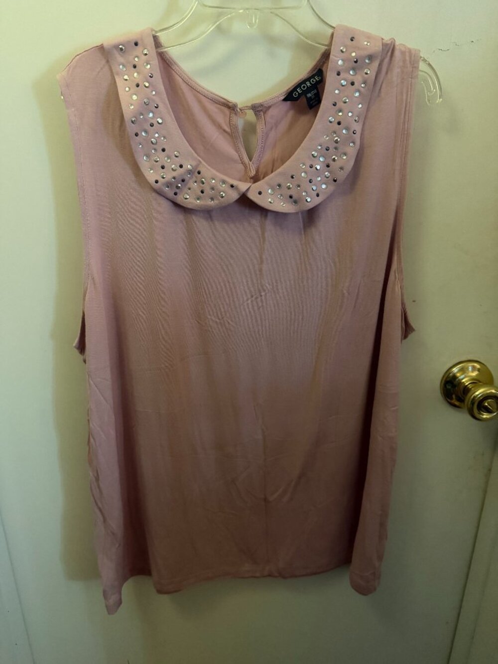 George Mauve/Pink Sleeveles Blouse W XXL